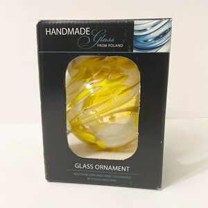 Zorza Blown Glass Christmas  Tree Ornament Hand Made Poland